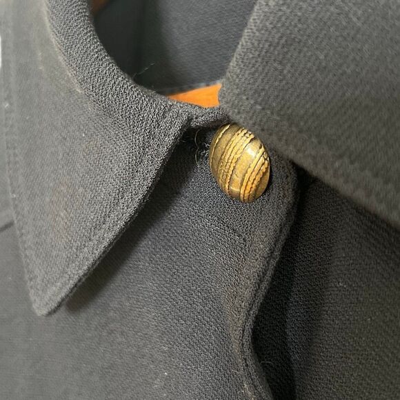 Dana Buchman 100% Wool Button Front Long Sleeve Fully Lined Blazer Black Size 10 - Picture 6 of 9